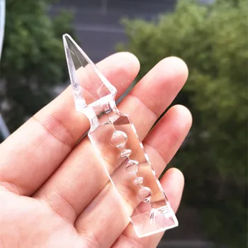 100 мм Прозрачен кристален полилей с ракетна глава, стъклени висулки за украса, мъниста, Аксесоари за пердета, Персонални украса бара
