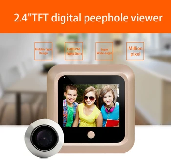 2.4-Инчов TFT екран 160 градуса Широкоъгълен кабелна видео домофон, за да видите видеодомофонов с камера 