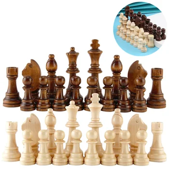 32 бр. пластмасови фигури в комплект, шахматен комплект с международния дума, Черно-бели шахматни фигури, Аксесоари за развлечения