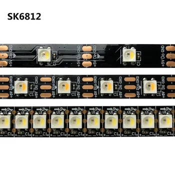 5 М DC 5 В SK6812 RGBW RGBWW 30/60/144 светодиода/m 5050 SMD Гъвкави led лента IP30 IP65 IP67 Бял/черен PCB 4 В 1 led Лампа