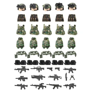 AOR2 US HB Войници от Специалните сили на Армията на градивните елементи на Полицейско Оръжие Камуфляжный Жилетка, Раница пистолет Тухли Аксесоари, Играчки за деца D286