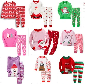 DHL 50 компл. Зимна детска Коледна памучен нощен облекло, костюм с анимационни герои за деца от 2-7 години, удобни пижамные комплекти, дрехи