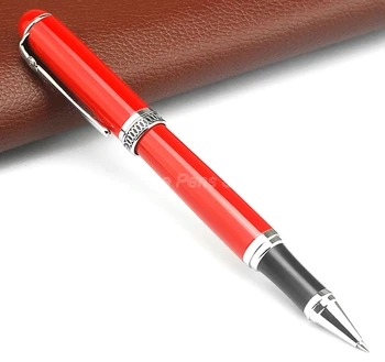 Duke D2 Червен и сребрист метален валяк Химикалка писалка Професионална писалка за писане DRP009