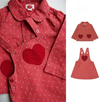 EnkeliBB, палто със сърца за малки момичета на пролетта, марката KS, червено яке на точки за момичета, марка облекло за детска градина