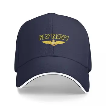 Fly Тъмно синя риза класически морски офицер, тениска с крила пилот, бейзболна шапка, шапка за коня, капачката на рожден ден, шапка за голф, дамски мъжки