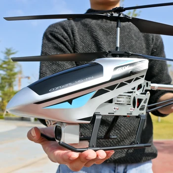 Hywiwine Сплав Голям Rc Хеликоптер с Камера с Двойна 4K HD LED Осветяване Устойчив На Падане на Дистанционно Самолет Играчки За Възрастни, За Деца Helicoptero