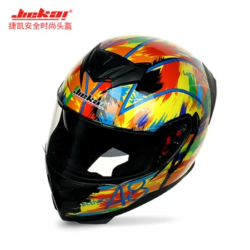 JIEKAI 2021, Нов мотоциклет шлем с две лещи, анфас, Състезателна каска за каране на мотоциклет, Moto Casco, одобрен JK300