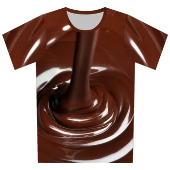 Joyonly/2018, Забавни тениски с принтом Шоколад Мляко за деца, Летни Блузи За момичета И Момчета, Дрехи с къс ръкав, Ежедневни Тениски