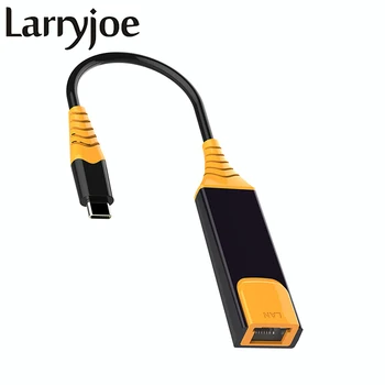 Larryjoe USB-C Thunderbolt Type-C към RJ45 1000 Mbps Мрежов адаптер Gigabit Ethernet за Macbook, USB 3.1 3.0 Type-C към RJ 45 Cat6