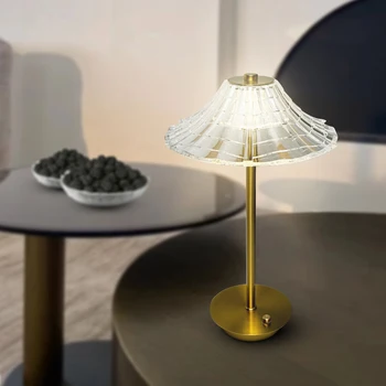 Led Декоративни нощни лампи с докосване, с нощна лампа Type-C с кристали, зареждане 1200 ма за декорация на дома