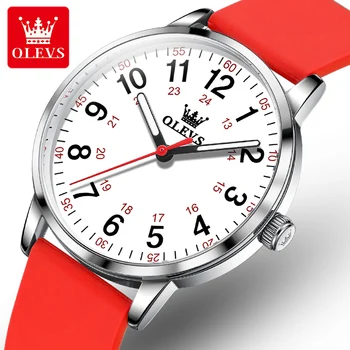 OLEVS 9953, водоустойчив модерни дамски часовници, супертонкий кварцов каишка силикон, дамски ръчни часовници, светещи