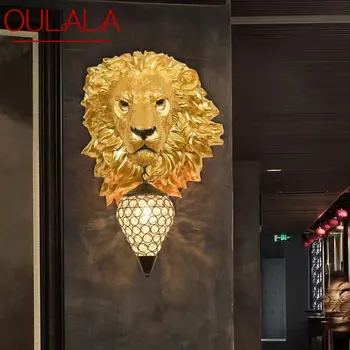 OULALA, модерен стенен лампа със златен лъв, led Ретро творчески тела-аплици от смола, за дома, всекидневна, коридор декор