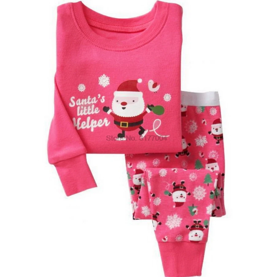 DHL 50 компл. Зимна детска Коледна памучен нощен облекло, костюм с анимационни герои за деца от 2-7 години, удобни пижамные комплекти, дрехи - 1