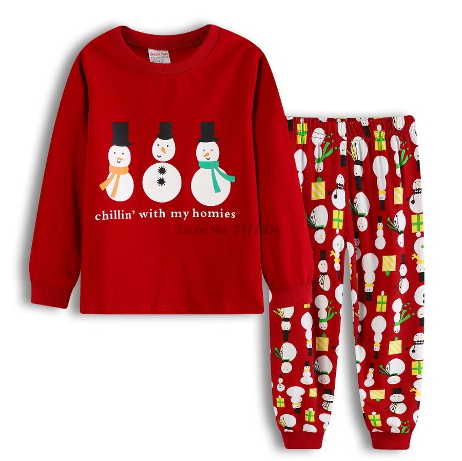 DHL 50 компл. Зимна детска Коледна памучен нощен облекло, костюм с анимационни герои за деца от 2-7 години, удобни пижамные комплекти, дрехи - 2