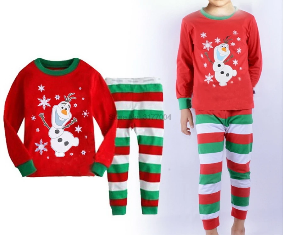 DHL 50 компл. Зимна детска Коледна памучен нощен облекло, костюм с анимационни герои за деца от 2-7 години, удобни пижамные комплекти, дрехи - 4