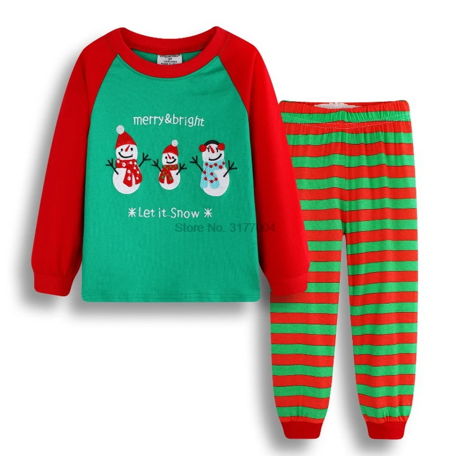 DHL 50 компл. Зимна детска Коледна памучен нощен облекло, костюм с анимационни герои за деца от 2-7 години, удобни пижамные комплекти, дрехи - 5