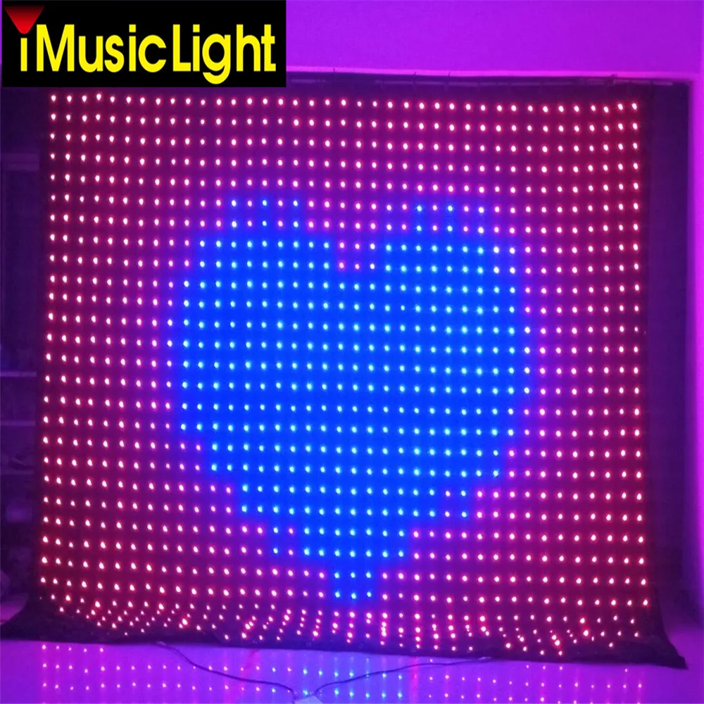 P9 3x4 метра led визуален завеса DMX RGB led покривка led мерцающая плат DJ живописна фон - 1