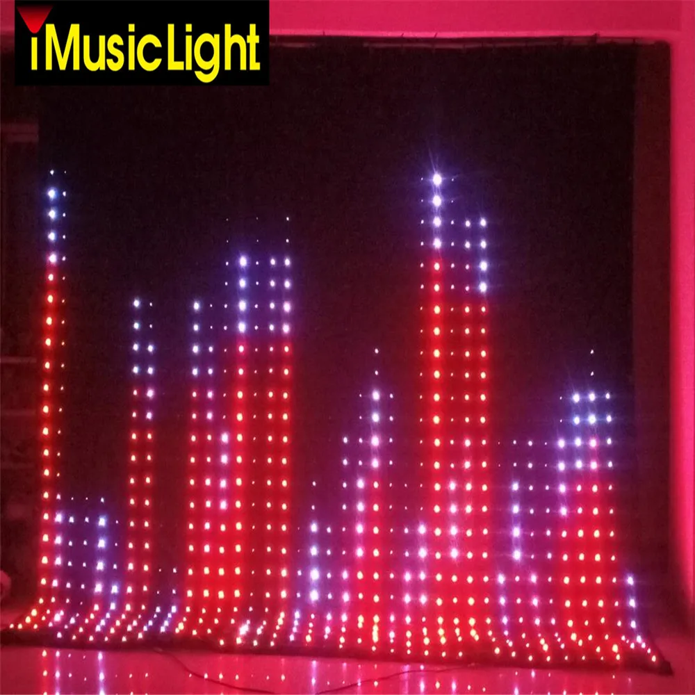 P9 3x4 метра led визуален завеса DMX RGB led покривка led мерцающая плат DJ живописна фон - 3