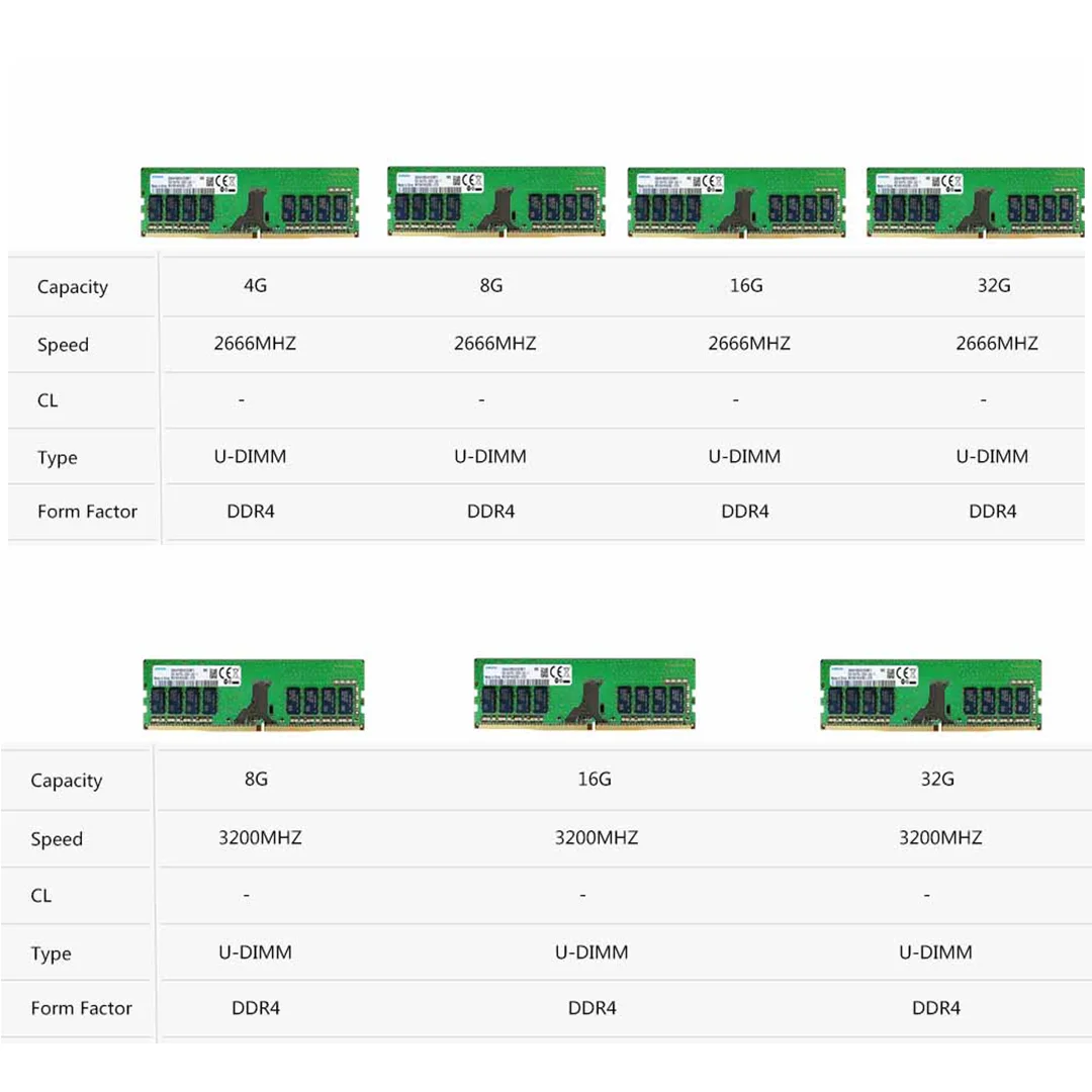 SAMSUNG Оперативна Памет DDR4 32 GB 16 GB 8 GB от 4 GB DDR5 4800 Mhz, 3200 Mhz 2666 Mhz U DIMM 288pin за Настолен Компютър PC Memoty - 3
