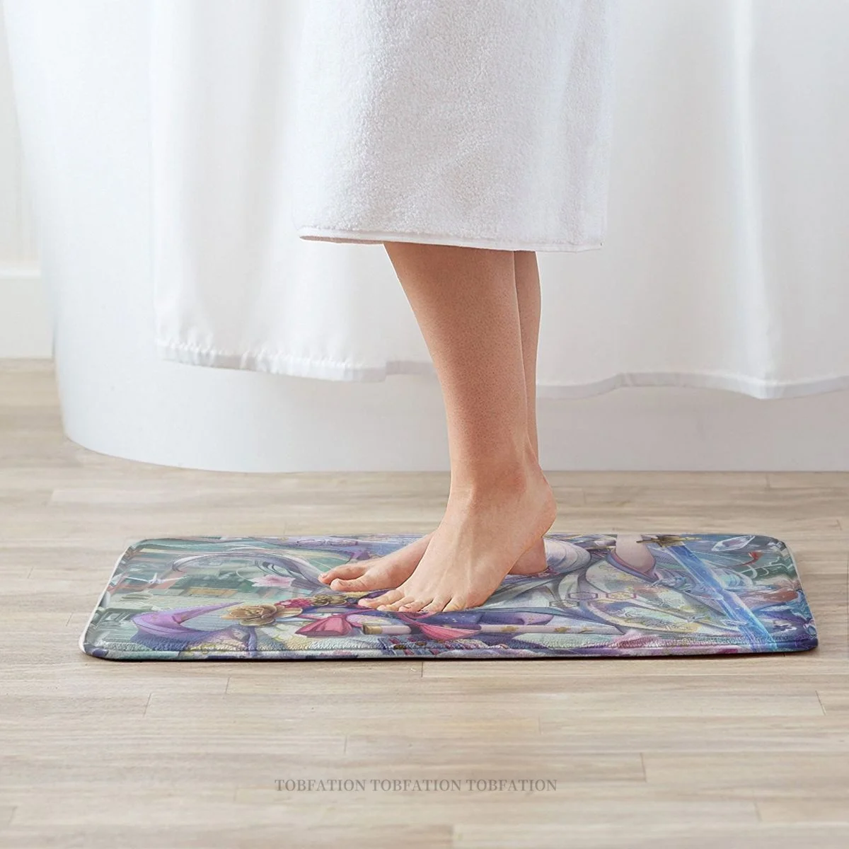 Геймърска подложка за баня Genshin Impact, нескользящий килим, сладък фланелевый мат Kamisato Ayaka, подложка за входната врата, подложка за декор на пода - 3