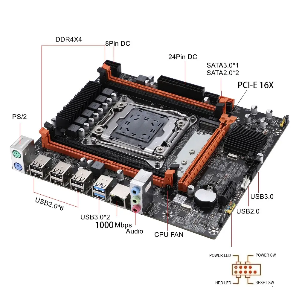 Дънна платка KEYIYOU X99 LGA 2011-3 в комплект с Xeon E5 2650 V4 и оперативна памет 4 *8 GB = 32 GB DDR4 2133 Mhz ECC REG RAM - 3