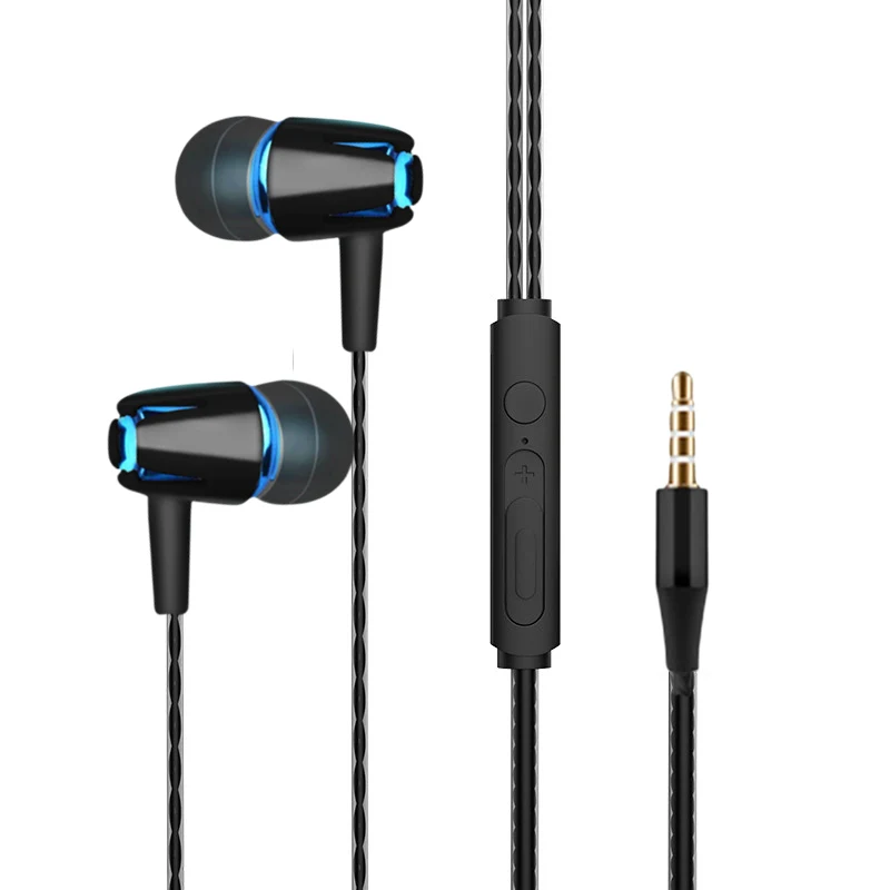 Жични слушалки 3,5 мм с бас, стереомузыкальные слушалки, спортни слушалки с микрофон за iPhone, Samsung Xiaomi Android, IOS смартфон - 0