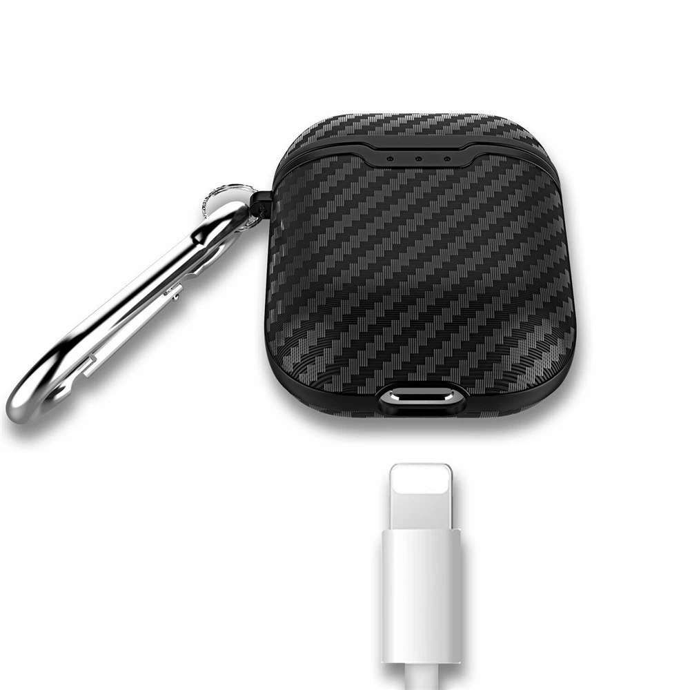 Луксозна безжична Bluetooth слушалка, изработени от въглеродни влакна, калъф за слушалки, силиконов защитна кутия, ключодържател, обтегач - 1