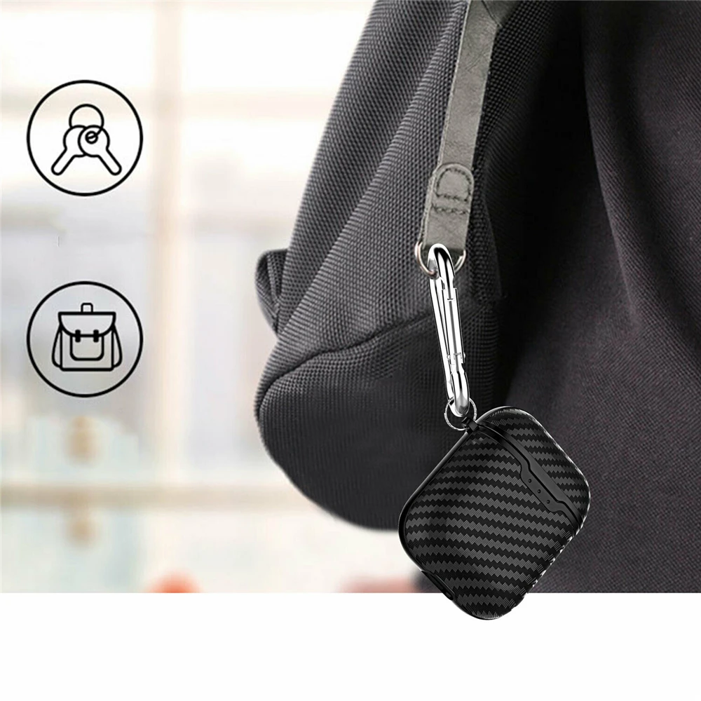 Луксозна безжична Bluetooth слушалка, изработени от въглеродни влакна, калъф за слушалки, силиконов защитна кутия, ключодържател, обтегач - 2