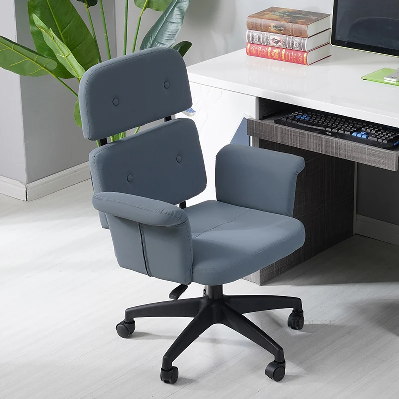 Минималистичные офис столове, компютърни стол за домашен кабинет в скандинавски стил, творчески облегалка, мека възглавница, стол за игра, Офис мебели - 0