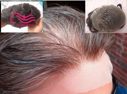 Мъжка перука от швейцарския дантела или френски дантели за мъже с избелени и малки поредици за подмяна на косата, системата за коса, мъжка перука безплатна доставка - 2