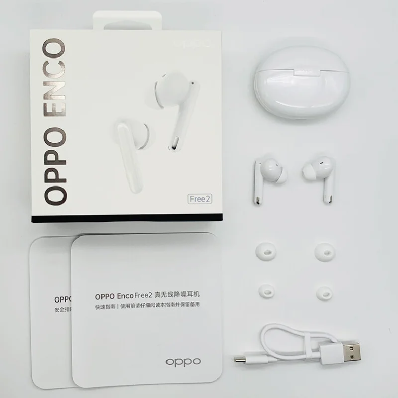 Оригинални OPPO Enco безплатно, 2 безжични слушалки TWS Bluetooth 5.2, 3 непромокаеми слушалки с активно шумопотискане IP54, 3 микрофона - 5