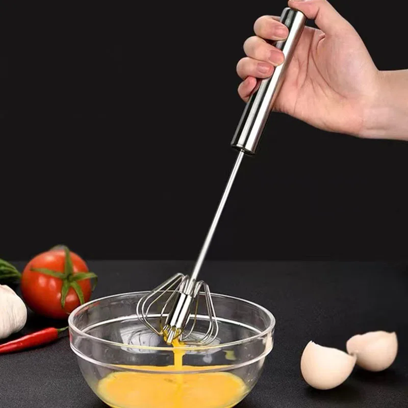Полуавтоматична взбивалка за яйца от неръждаема стомана 304, миксера, Саморазвивающаяся мешалка за яйца, кухненски инструменти за приготвяне на яйца - 0