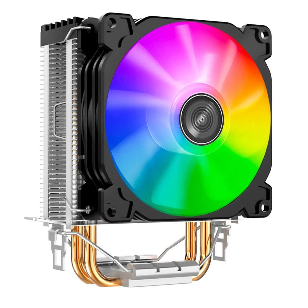 Процесора Охладител Автоматичен цветен Светлинен Компютърен Мултиплатформена Процесора Охладител За Intel 775/1150/1151/1155/1156 AMD AM4/AM3 +/FM2 + 9 см Вентилатор - 1
