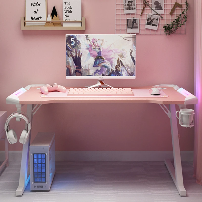 Розово маса с серпантином, настолен компютър часа, семеен котва, за игрална маса за сладък момиче, разход на солидна маса от висок клас - 1