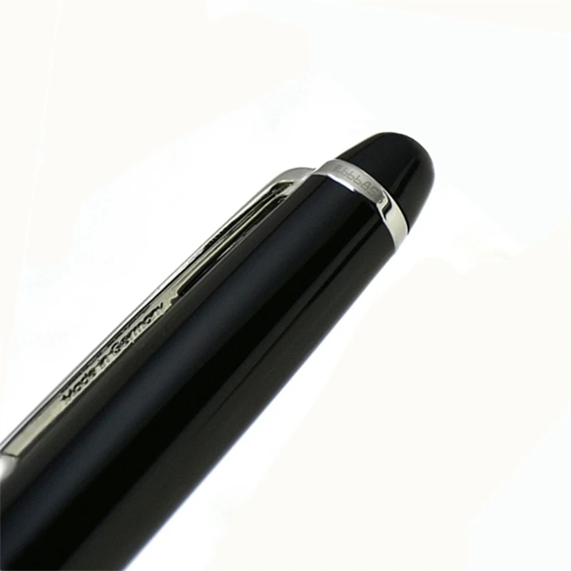Химикалка Писалка MB Luxury Gmt 163 От Сребро Клипс, Химикалки От Черна Смола, Канцеларски Пособия За Писане, Подарък, Определени От Естествена Кожа Със Сериен Номер - 3