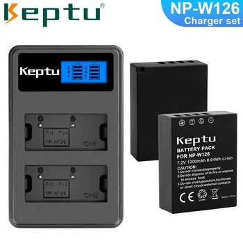 Батерия KEPTU NP-W126 NP-W126S npw126 1200 mah с LCD дисплей Зарядно устройство за Fujifilm X-T1 X-T20 X-T3 X-T30 X-T2 X-A1, X-A2, X-A3, X-A5 X-A1