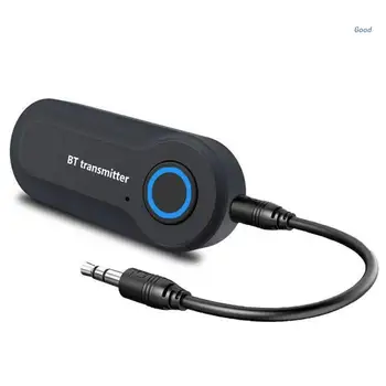 Безжичен музикален предавател, съвместим с Bluetooth, 3.5 мм автоматичен предавател, AUX адаптер за слушалки, високоговорител