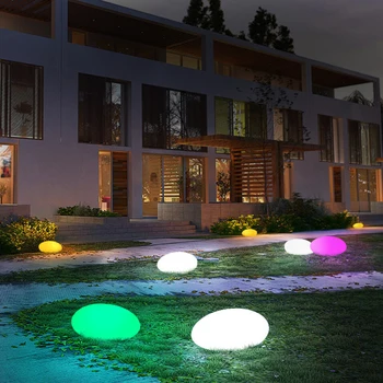 Външни градински фенери, 1 опаковка USB-зарядно устройство във формата на едро смляно брашно, светлина за косене на трева с дистанционно управление, водоустойчив поддържан светлини, променящи цвета