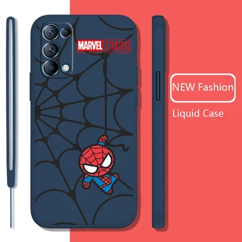 Герой на Marvel Spiderman Стръмен Калъф За Телефон OPPO Find X5 X3 X2 нео Pro Lite A5 A9 2020 A53S 4G 5G Течен Въжето Калъф-Карамел Fundas