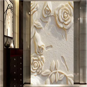голям стенопис wellyu по поръчка, фон за верандата с рози, нетъкан тапет papel de parede para quarto