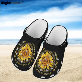 Дамски летни нови леки, дишащи улични плажни сандали с дупки в формата на кучешки дупки в художествен дизайн, обувки с дупки за мир и любов, домашна градинска обувки