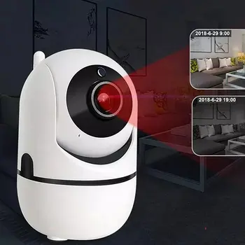 Домашна камера за сигурност 1080P за бебефони и радионяни, Wi-Fi камера за помещения със завъртане, нощно виждане, аудио-видео, Wi-Fi камера, Директна доставка