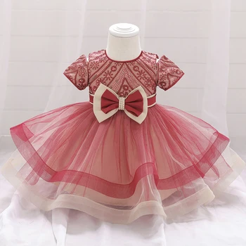 Дрехи за малките момичета, детски рокля-пакетче, дантелено принцеса рокля за момичета, 1 година, рожден Ден, сватбена рокля за бала