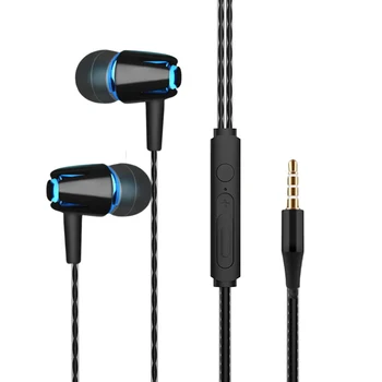 Жични слушалки 3,5 мм с бас, стереомузыкальные слушалки, спортни слушалки с микрофон за iPhone, Samsung Xiaomi Android, IOS смартфон