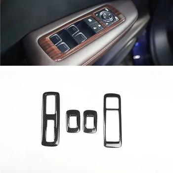 За Lexus RX 2016-2020, ляв волан, 4 бр., бутон за превключване стеклоподъемника кола, капак от въглеродни влакна, ABS, автомобилен стайлинг