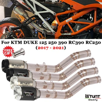 За КТМ Duke 125 250 390 RC390 RC250 2017-2021 Изпускателната Система на Мотоциклета Escape Промяна на Ауспуха Високо Положение на Средно Ниво Тръби