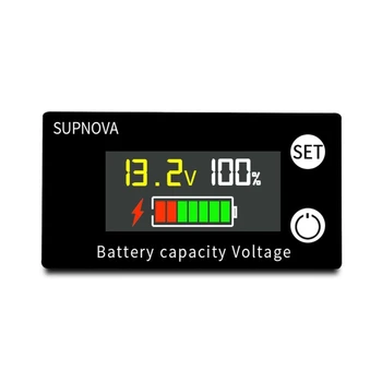 Измерител на заряд на батерията Монитор Цифров тестер капацитет на батерията Индикатор за капацитет на батерията Цветен екран LCD волтметър