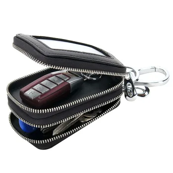 Качествени кожени двуслойни калъфи за ключове от дома, мъжки луксозни калъфи за автомобилни ключове джоб, чанта-органайзер, ключодържател-чантата е с голям капацитет