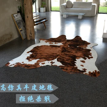 Килим хлебна телешка кожа, подложка за пода с висока имитация на крави, диван от кожата на животното, хол, спалня