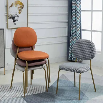 Компактен стол за хранене с мека тапицерия в скандинавски стил, Дизайнерски постмодернистский шезлонг в италиански стил, мебели за дома Silla Comedor
